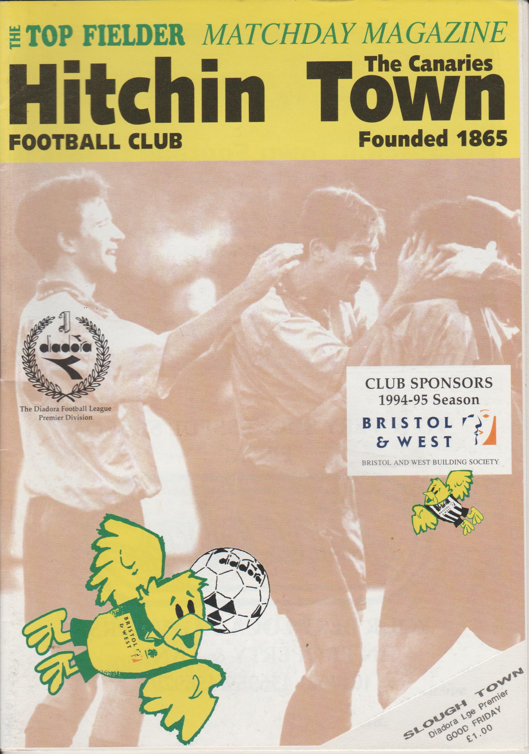Hitchin Town v Slough Town 14-Apr-1995