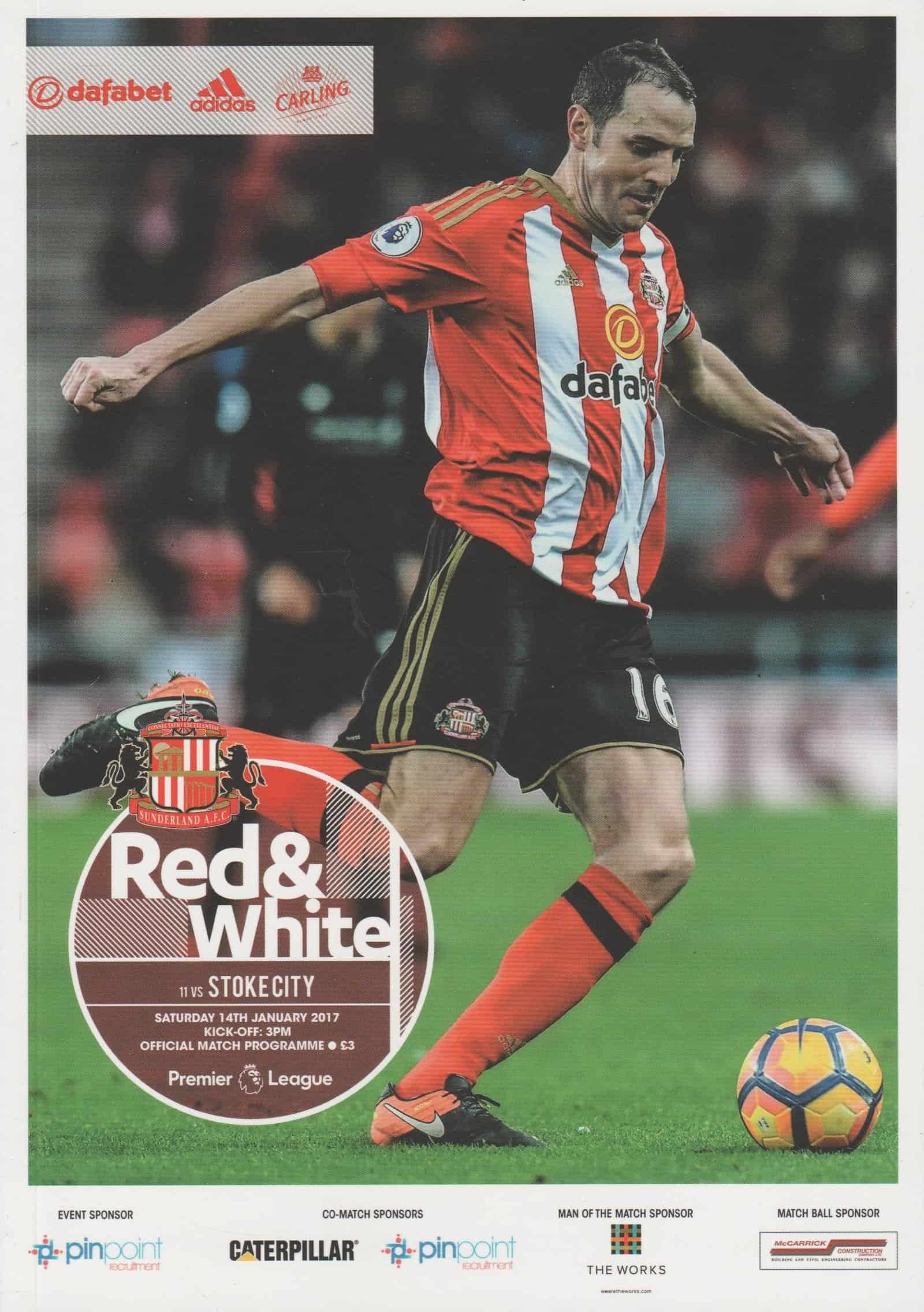 Sunderland v Stoke City  14-Jan-2017