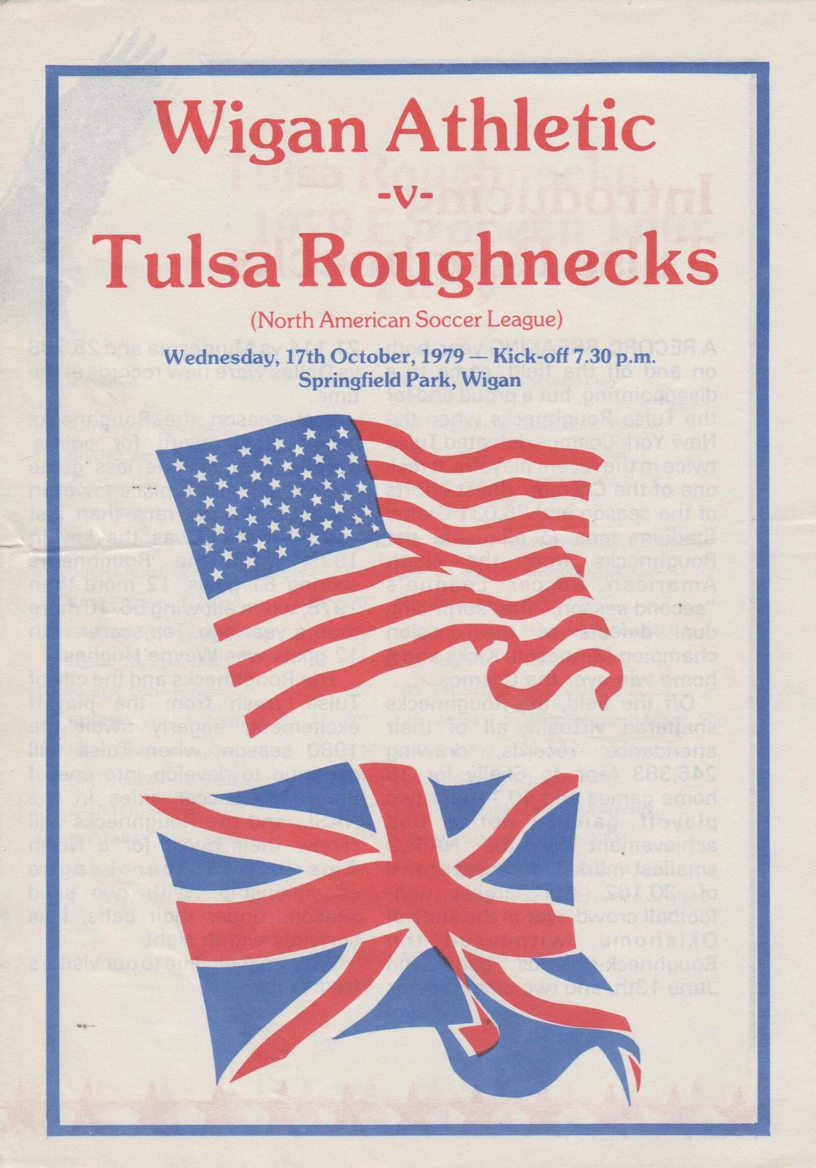 Wigan Athletic v Tulsa Roughnecks  17-Oct-1979