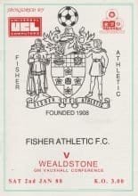 Fisher Athletic  v Wealdstone  02-Jan-1988