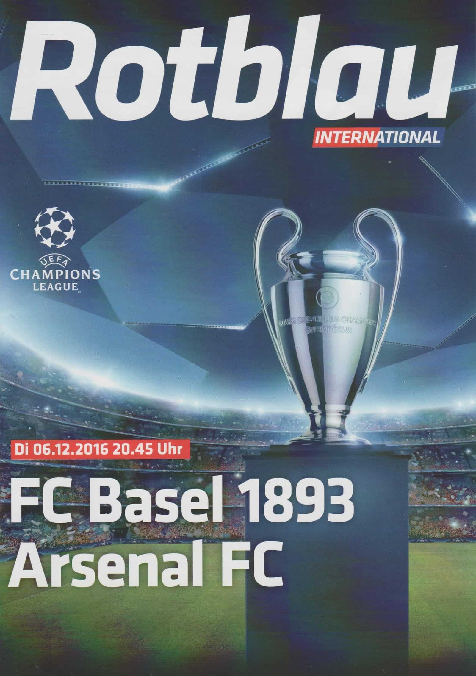 FC Basel v Arsenal   06-Dec-2016