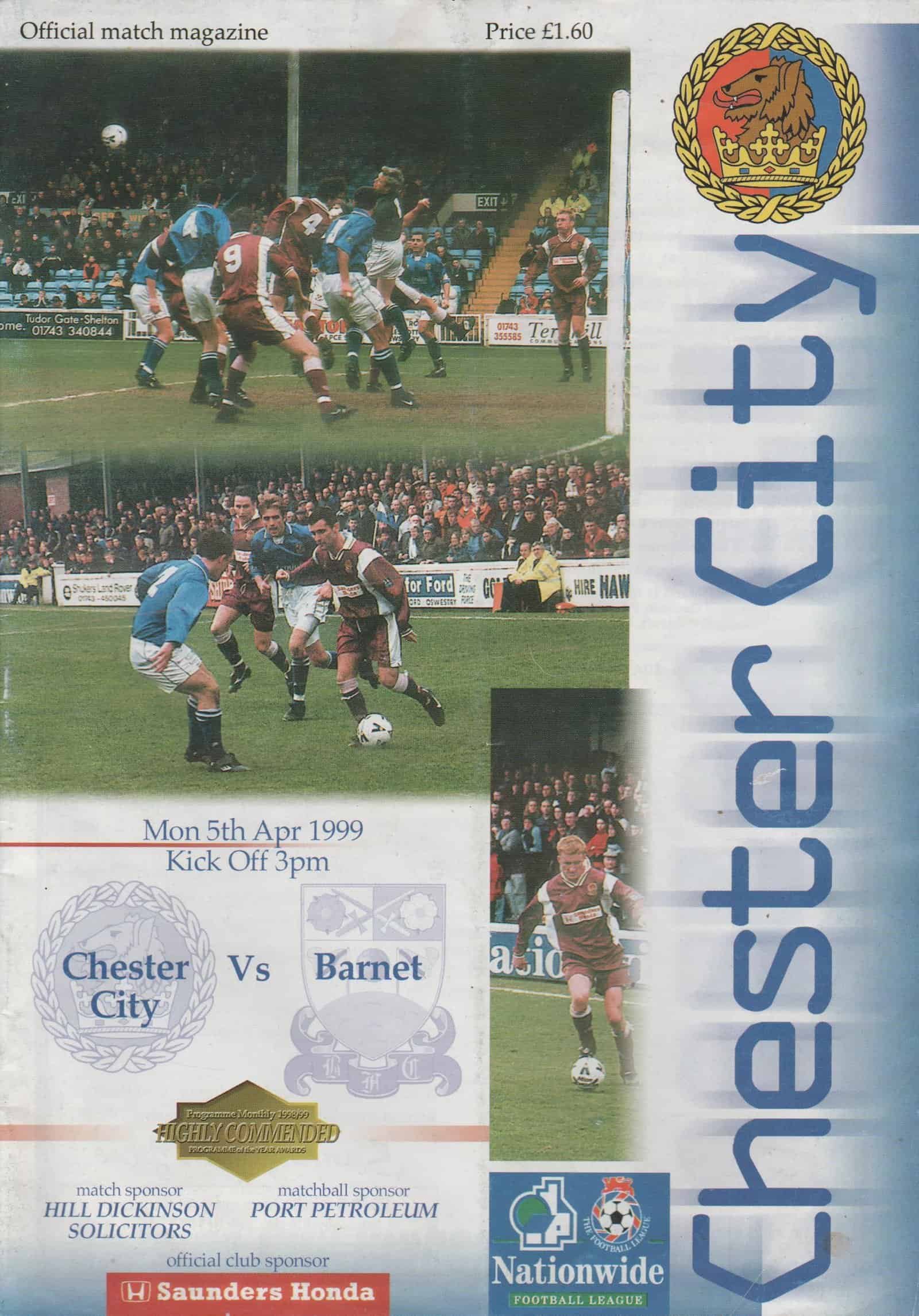 Chester City v Barnet 05-Apr-1999