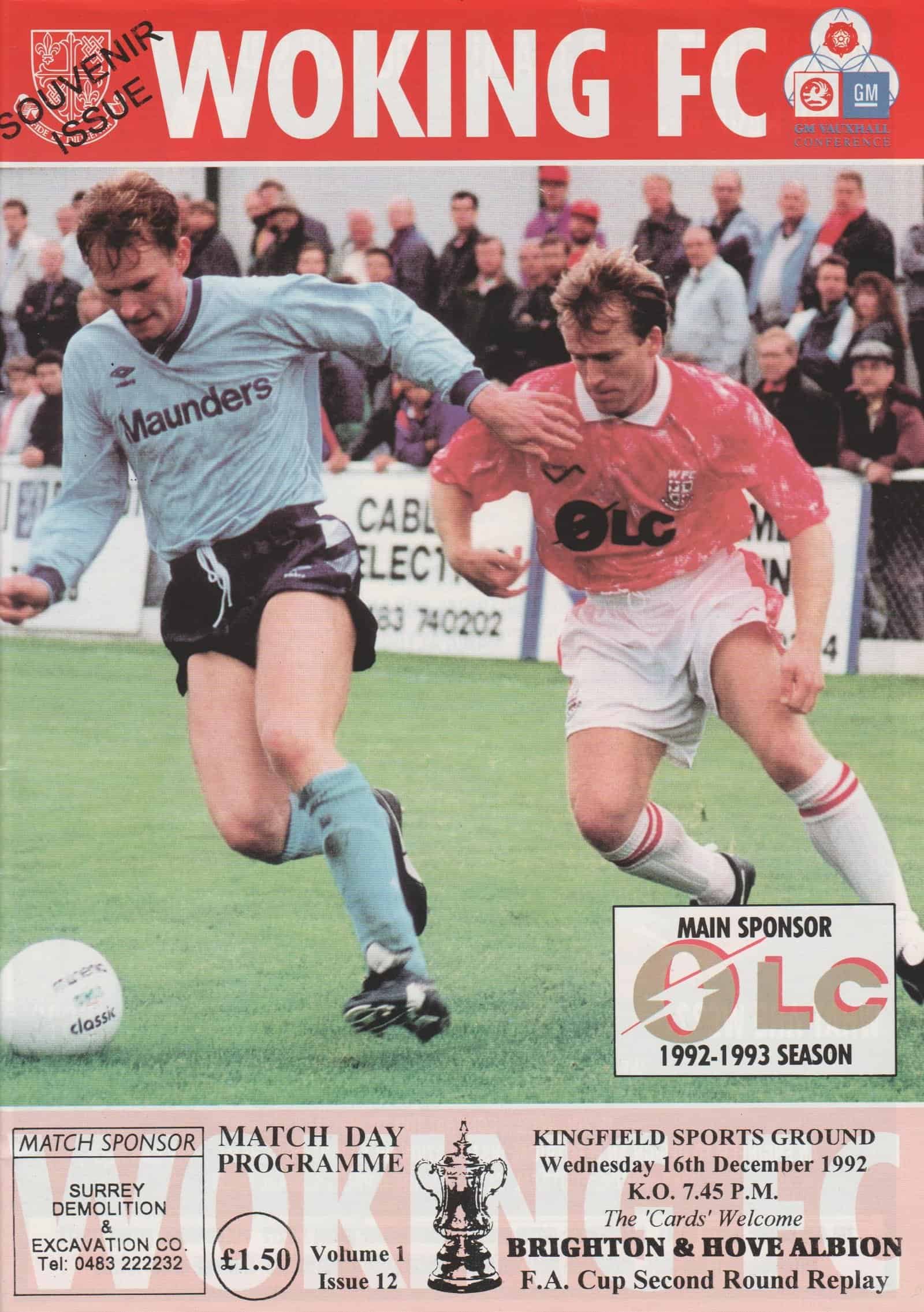 Woking v Brighton & Hove Albion   16-Dec-1992