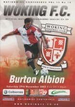 Woking v Burton Albion  29-Nov-2003