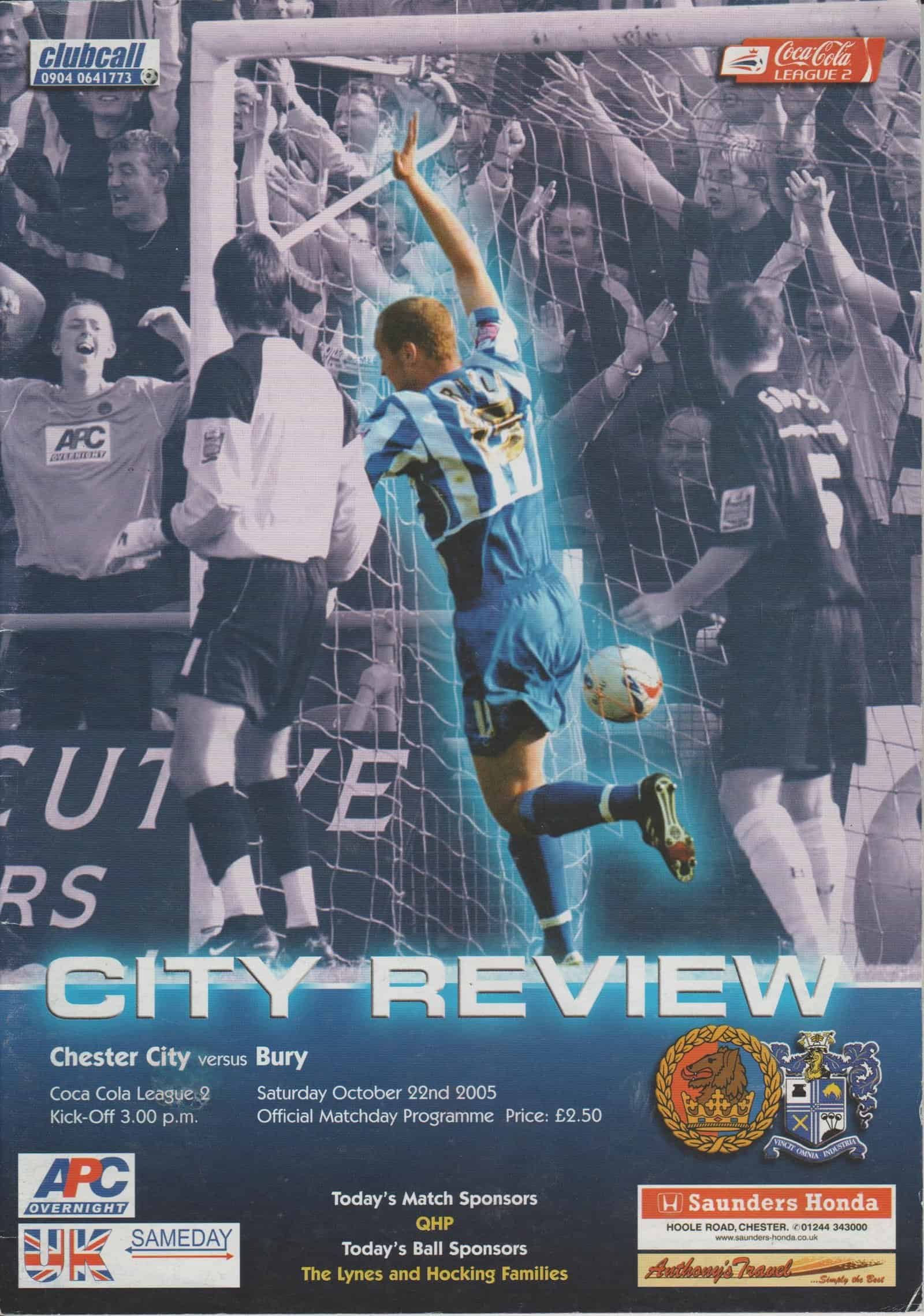 Chester City v Bury  22-Oct-2005