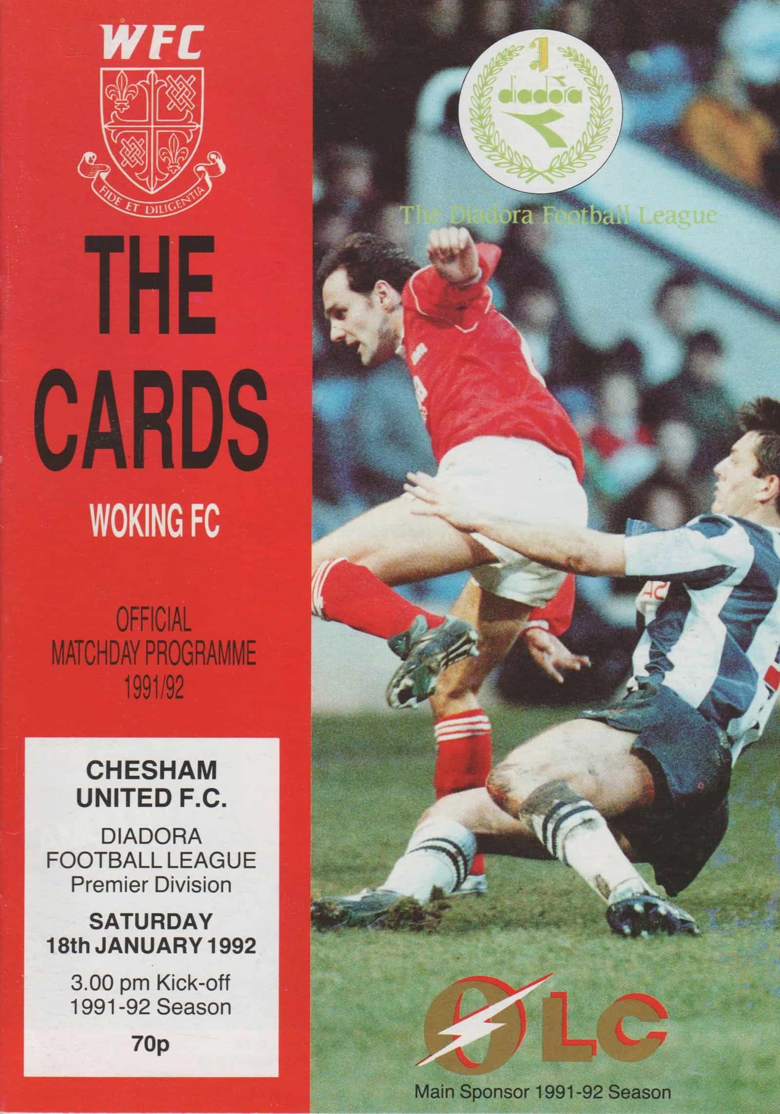 Woking v Chesham United 18-Jan-1992