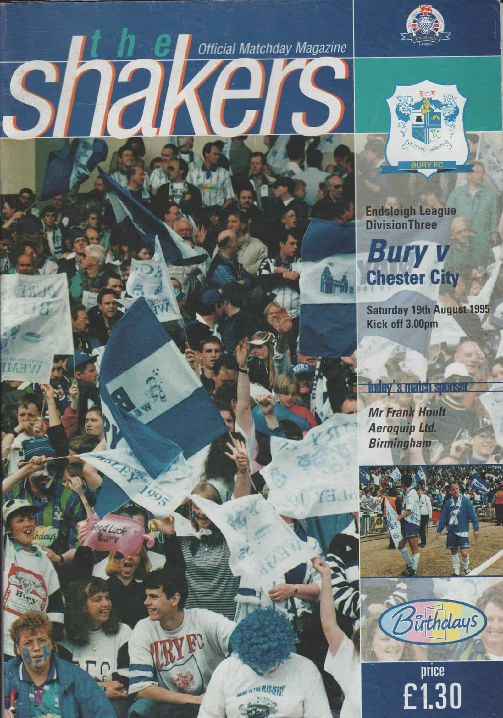 Bury v Chester City   19-Aug-1995