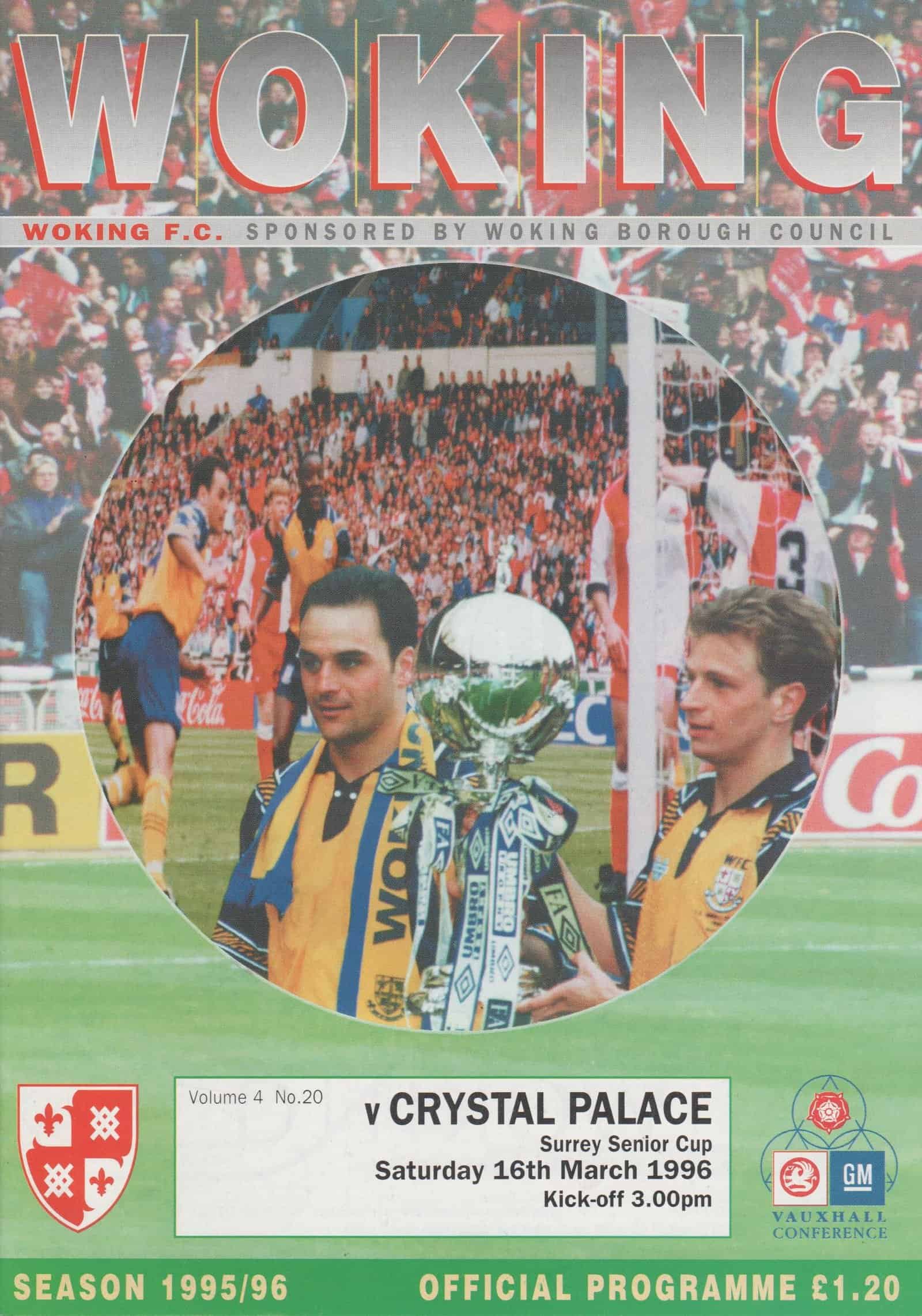 Woking v Crystal Palace 16-Mar-1996
