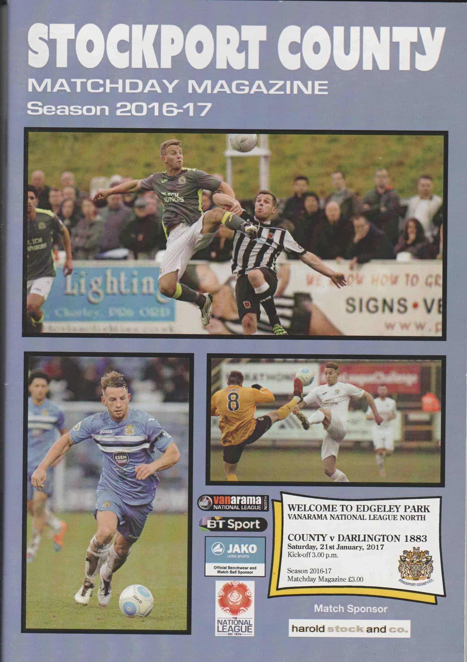 Stockport County v Darlington 1883    21-Jan-2017