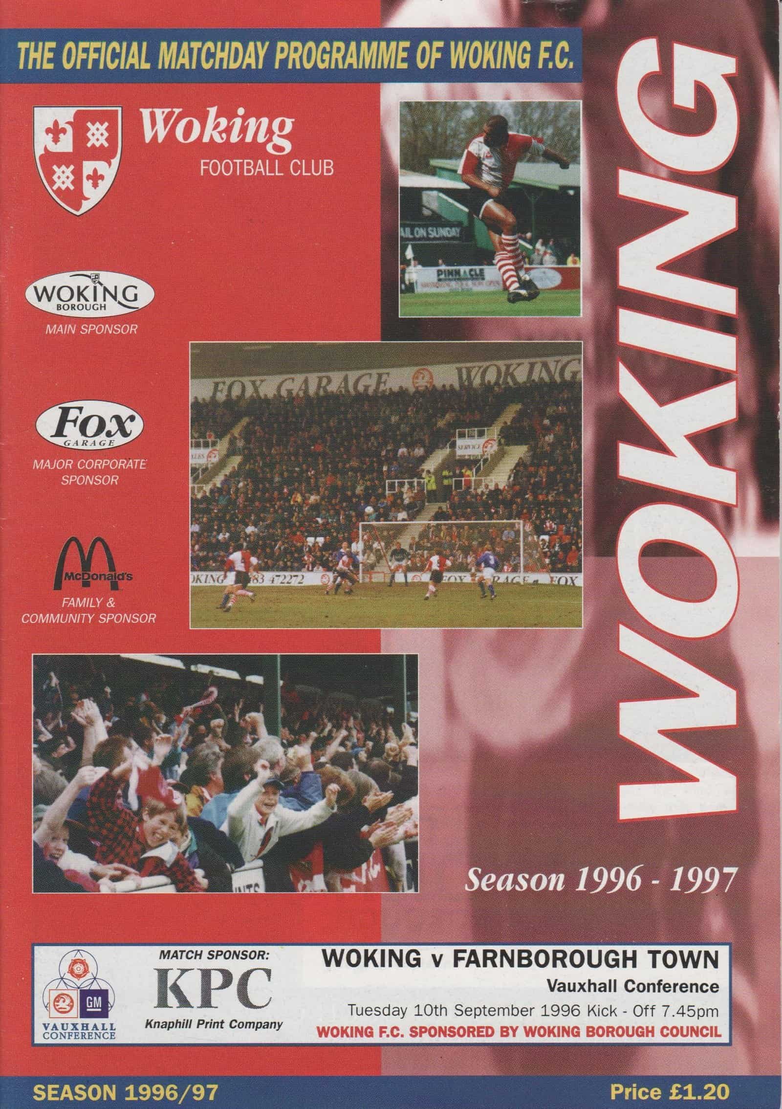 Woking v Farnborough Town 10-Sep-1996