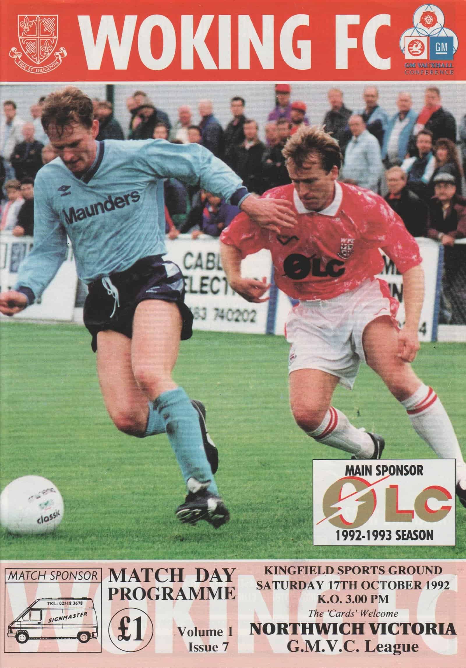 Woking v Northwich Victoria 17-Oct-1992