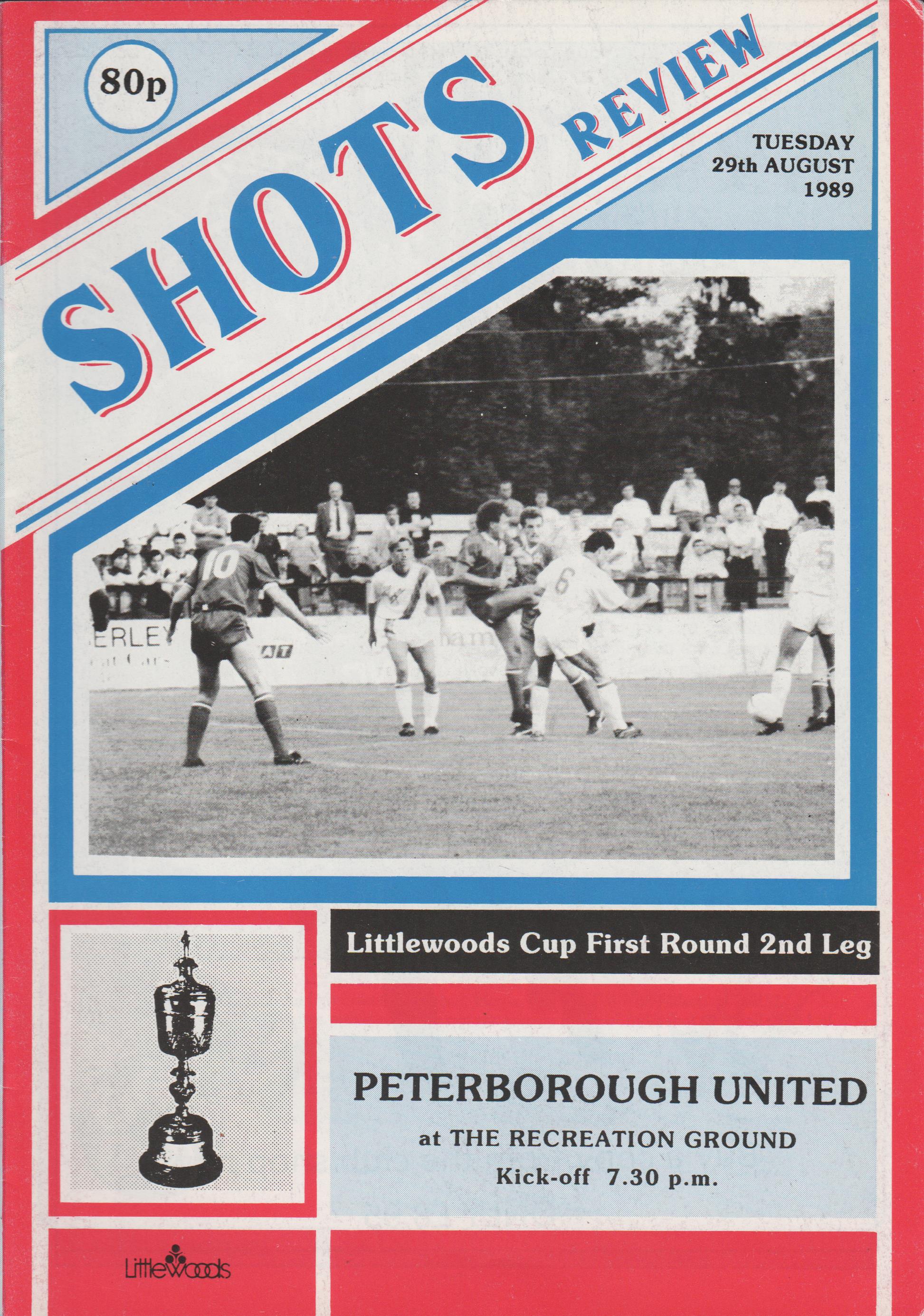Aldershot v Peterborough United 29-Aug-1989