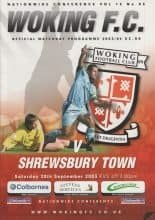 Woking v Shrewsbury Town 20-Sep-2003