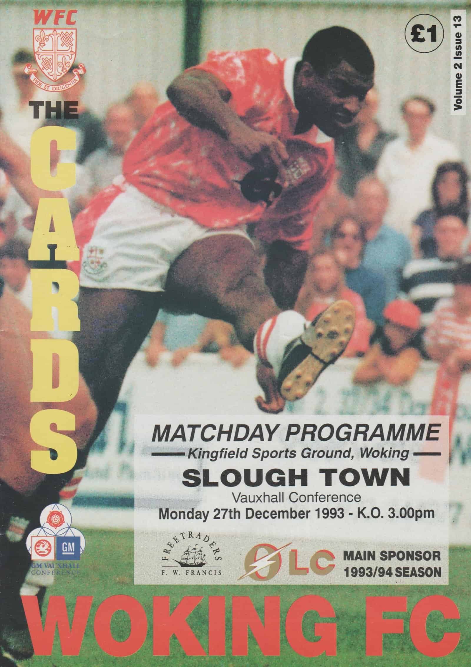 Woking v Slough Town 27-Dec-1993