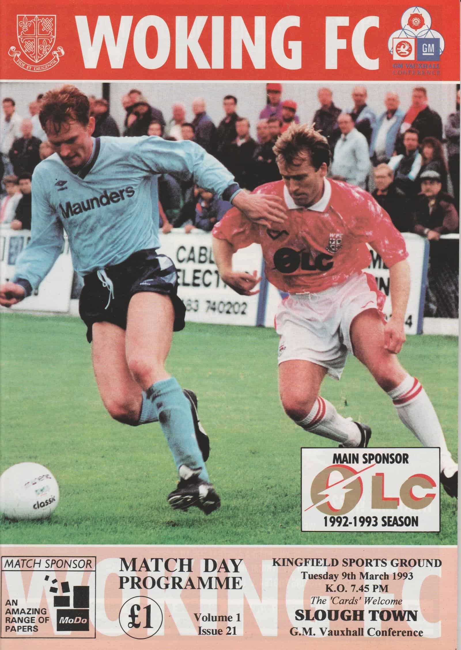 Woking v Slough Town 09-Mar-1993