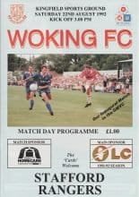 Woking v Stafford Rangers 22-Aug-1992