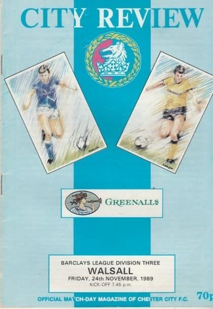 Chester City v Walsall  24-Nov-1989