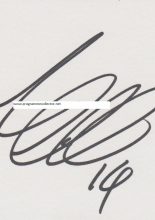Liam Chilvers signed card