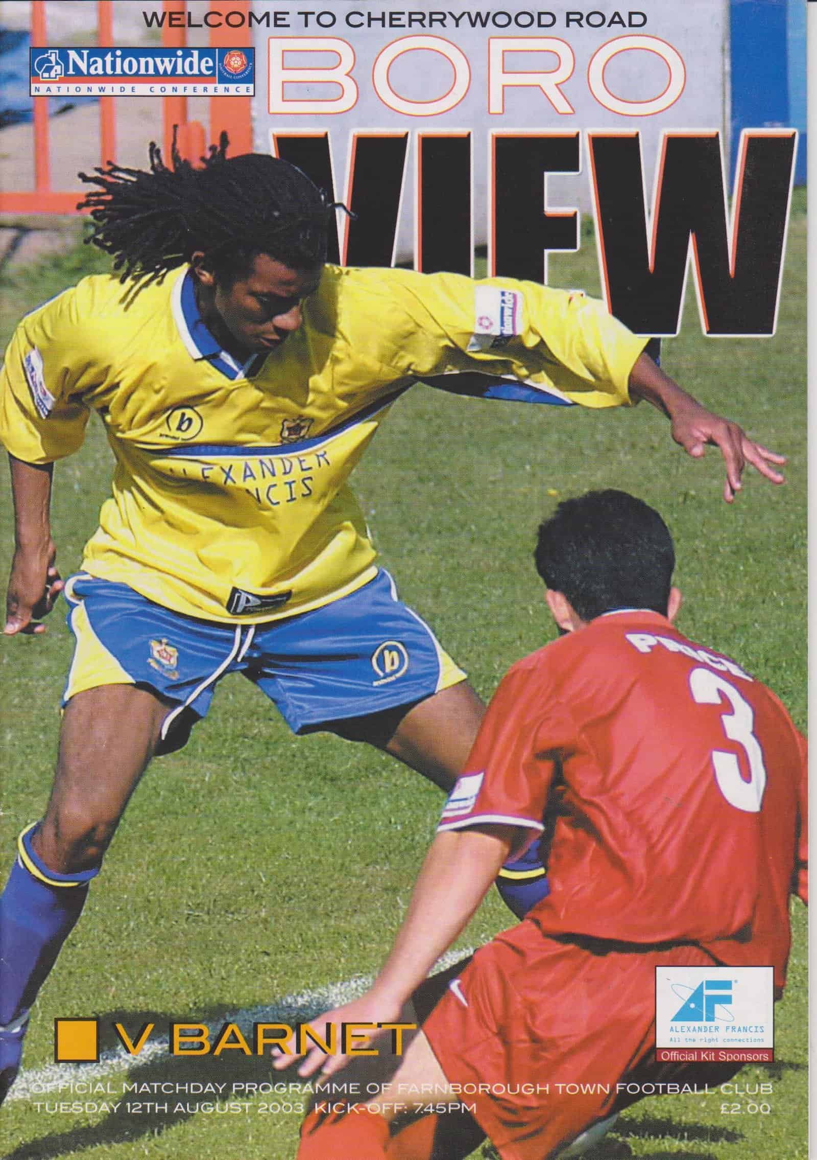 Farnborough Town v Barnet  12-Aug-2003