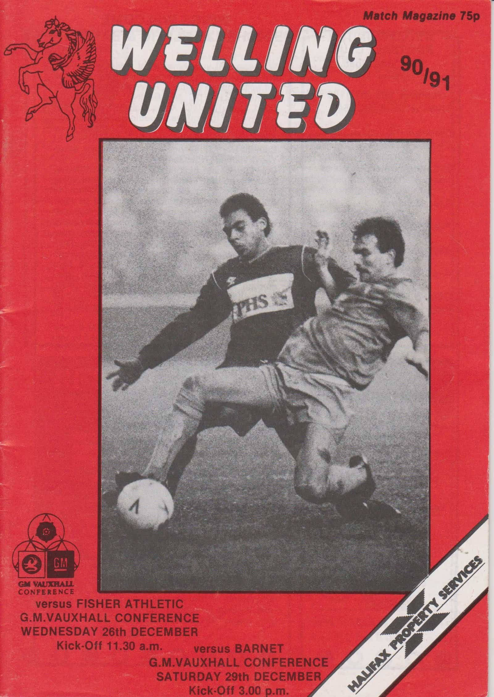 Welling United v Fisher Athletic 26-Dec-1990