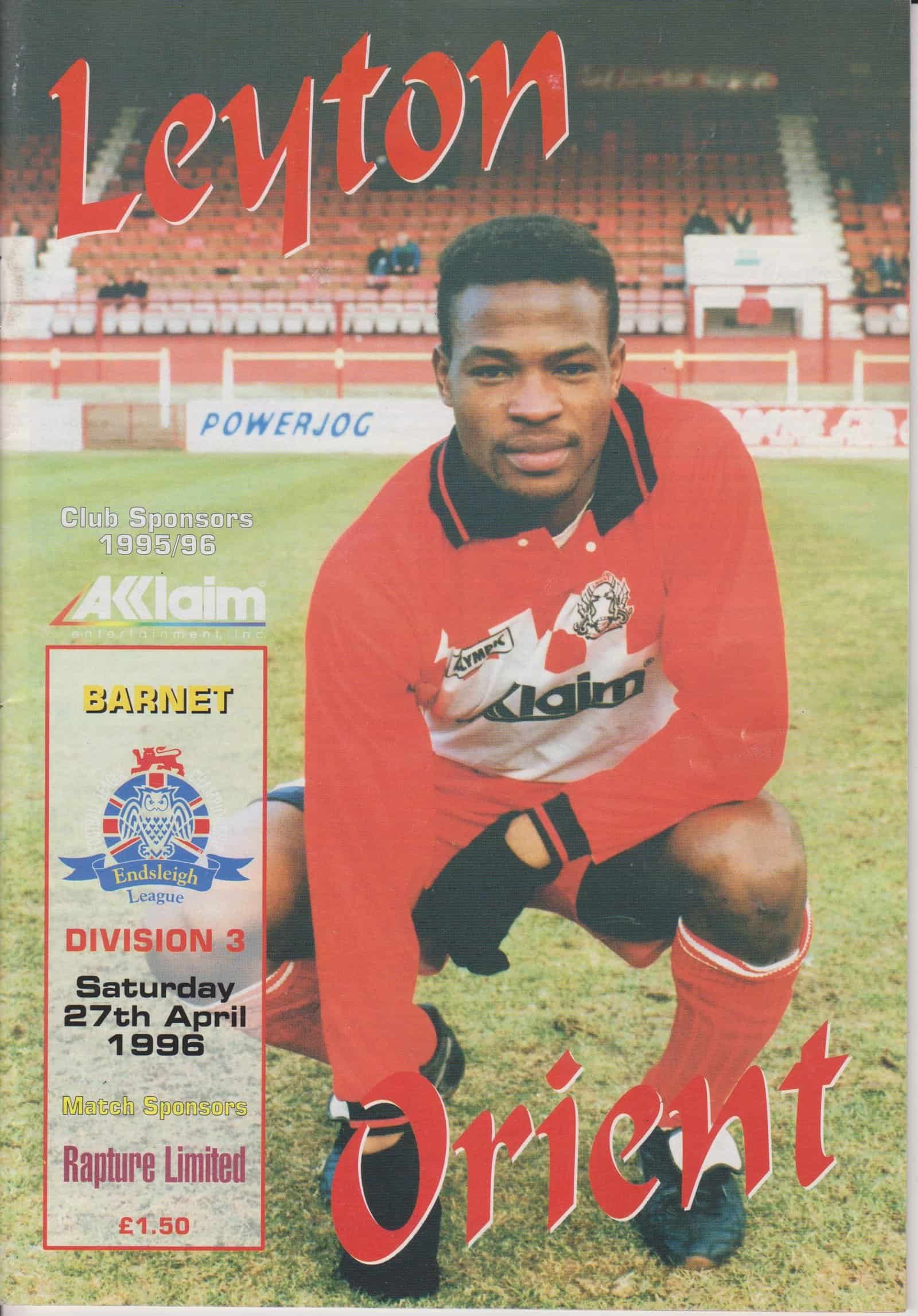 Leyton Orient v Barnet  27-Apr-1996