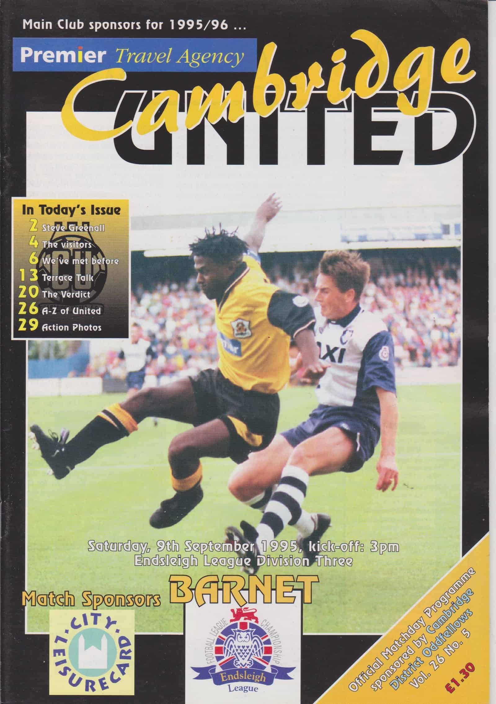 Cambridge United v Barnet 09-Sep-1995
