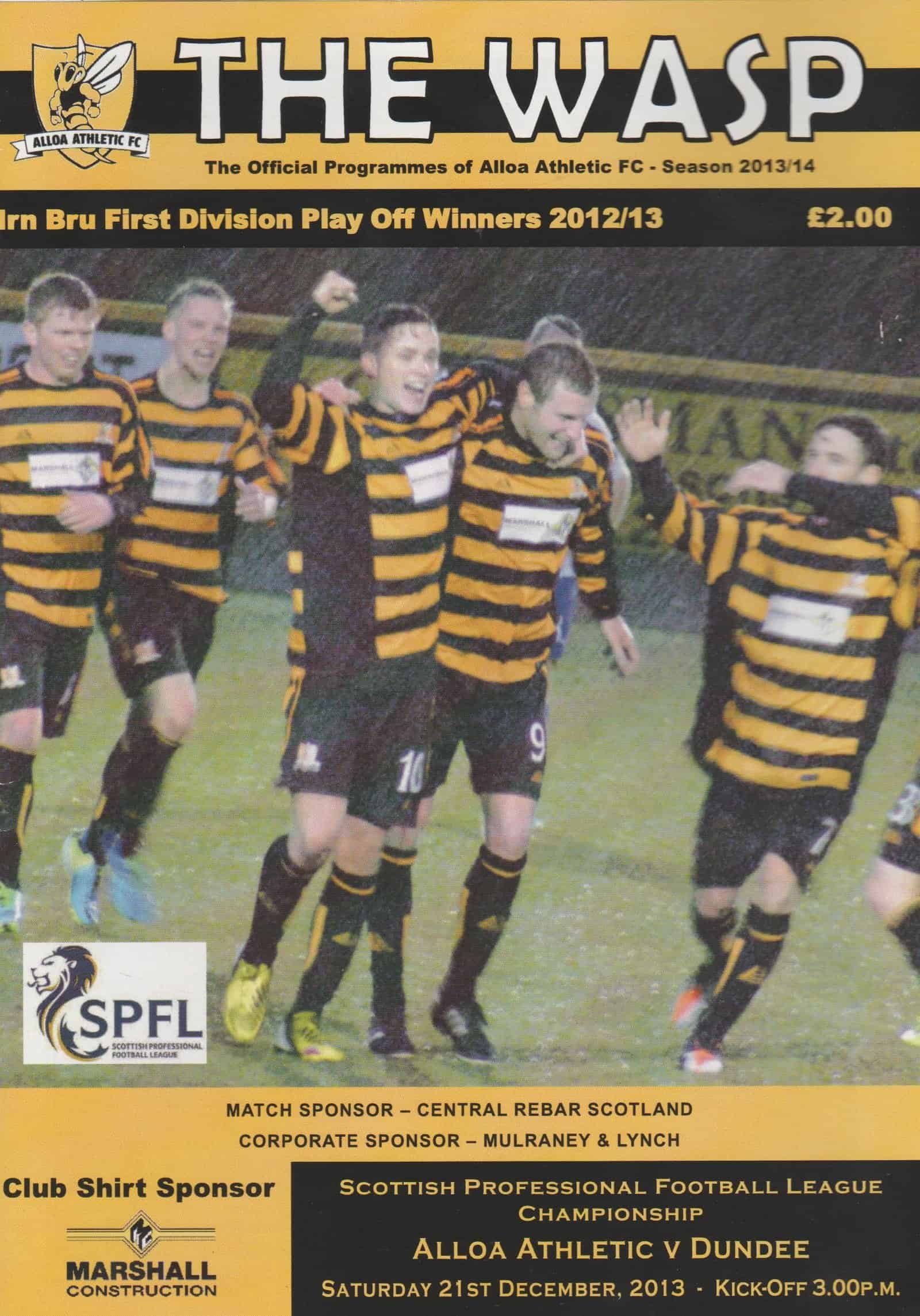 Alloa Athletic v Dundee  21-Dec-2013