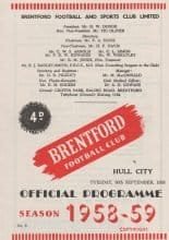 Brentford v Hull City 30-Sep-1958