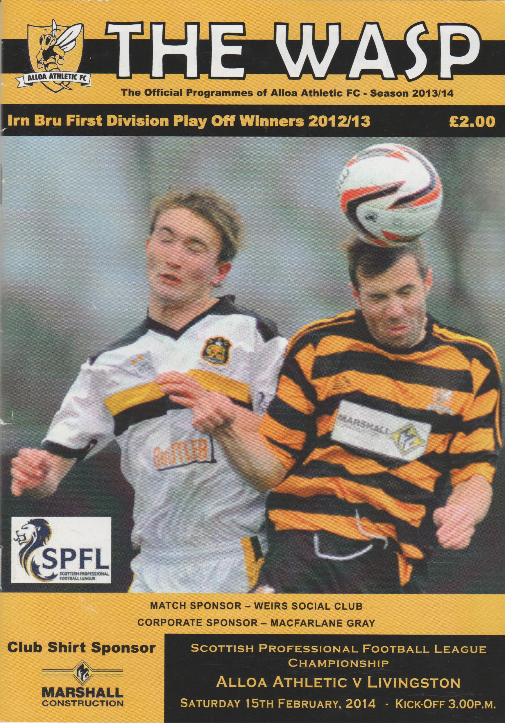 Alloa Athletic v Livingston  15-Feb-2014