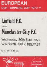 Linfield v Manchester City  30-Sep-1970
