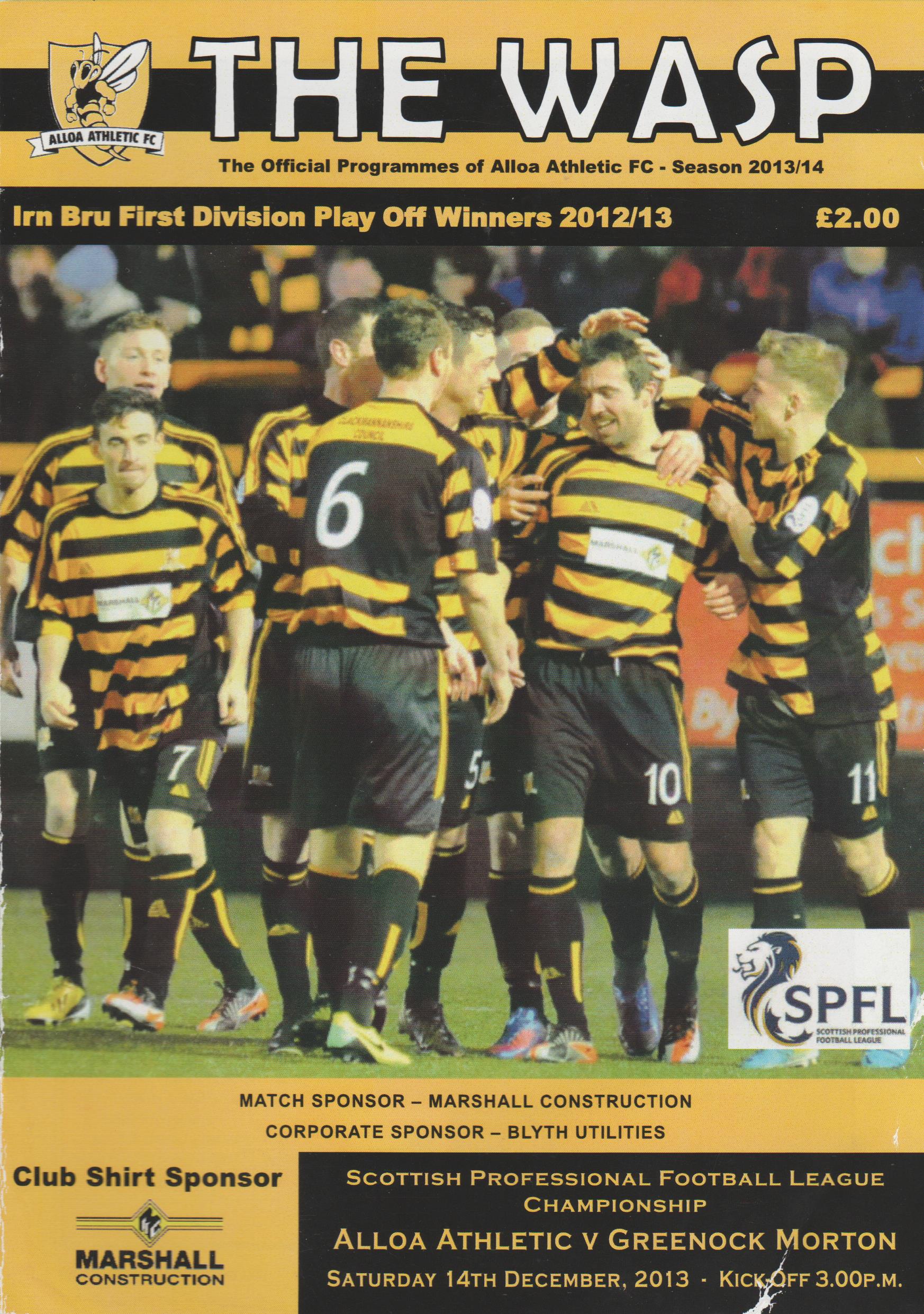 Alloa Athletic v Greenock Morton  14-Dec-2013