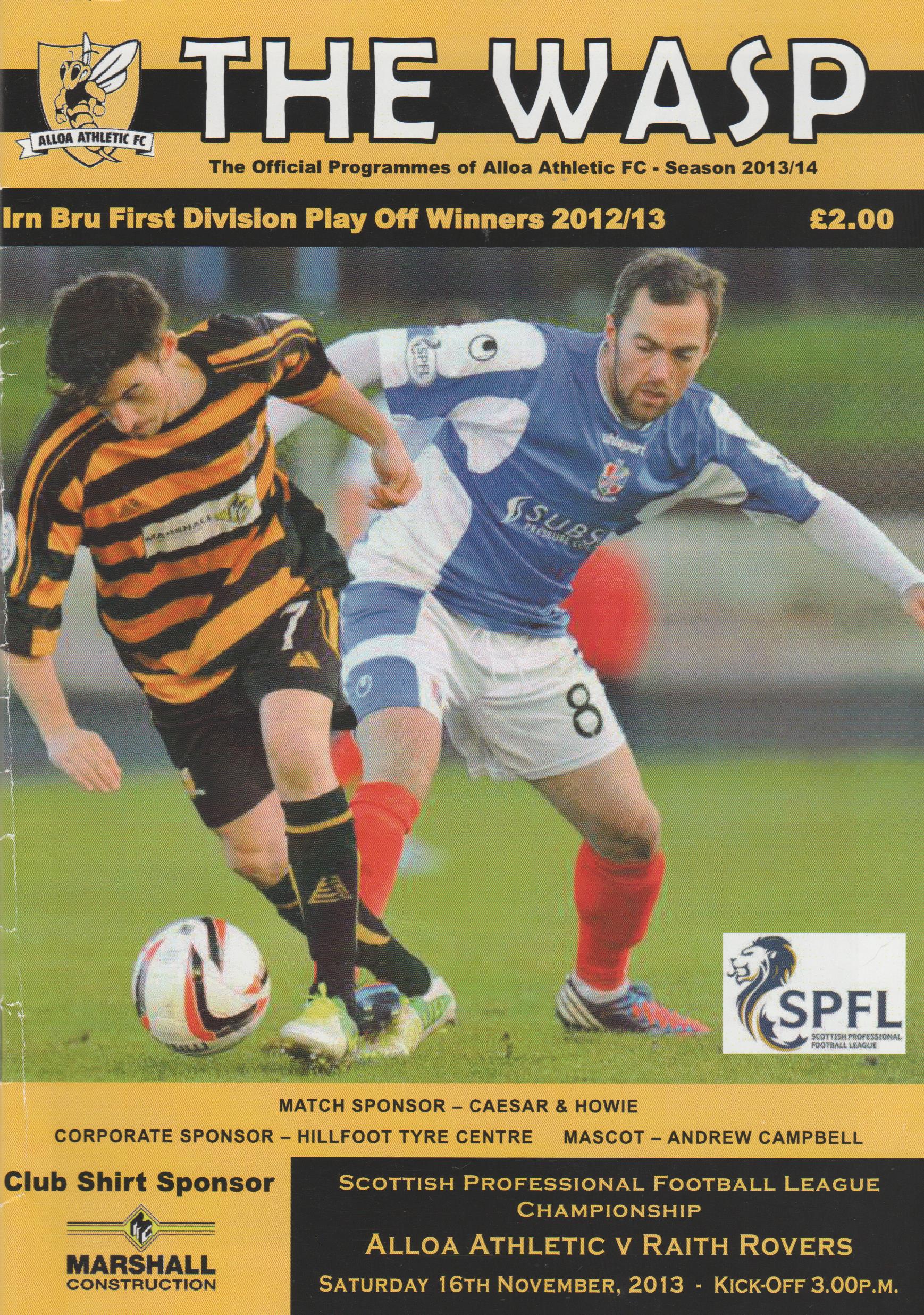 Alloa Athletic v Raith Rovers  16-Nov-2013