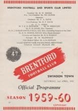Brentford v Swindon Town  02-Apr-1960
