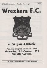 Wrexham Reserves v Wigan Athletic Reserves  18-Oct-1995