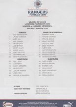 Glasgow Rangers v Hamilton Academical 06-Aug-2016