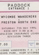 Wycombe Wanderers v Preston North End 07-May-1994