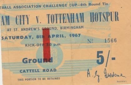 Birmingham City v Tottenham Hotspur  08-Apr-1967