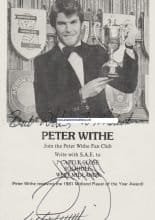 Peter Withe signed photocard