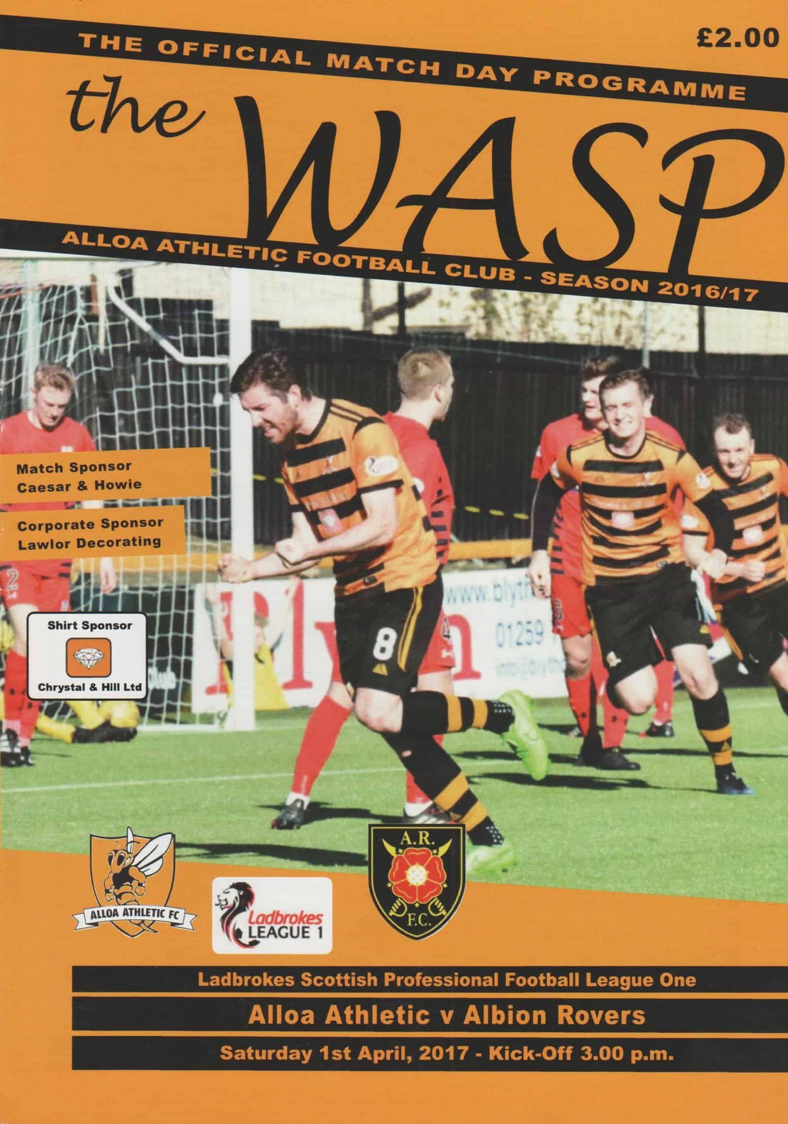Alloa Athletic v Albion Rovers 01-Apr-2017