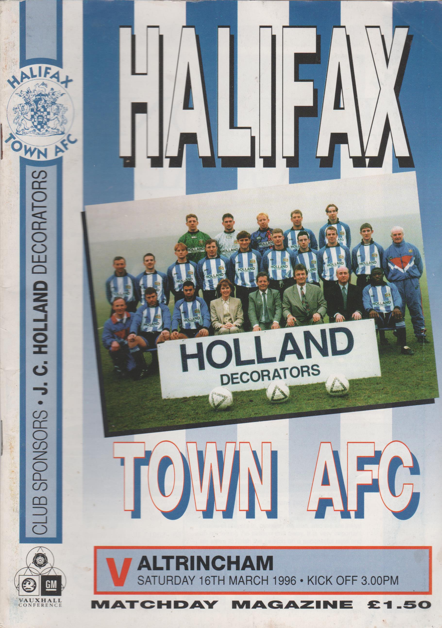 Halifax Town v Altrincham  16-Mar-1996