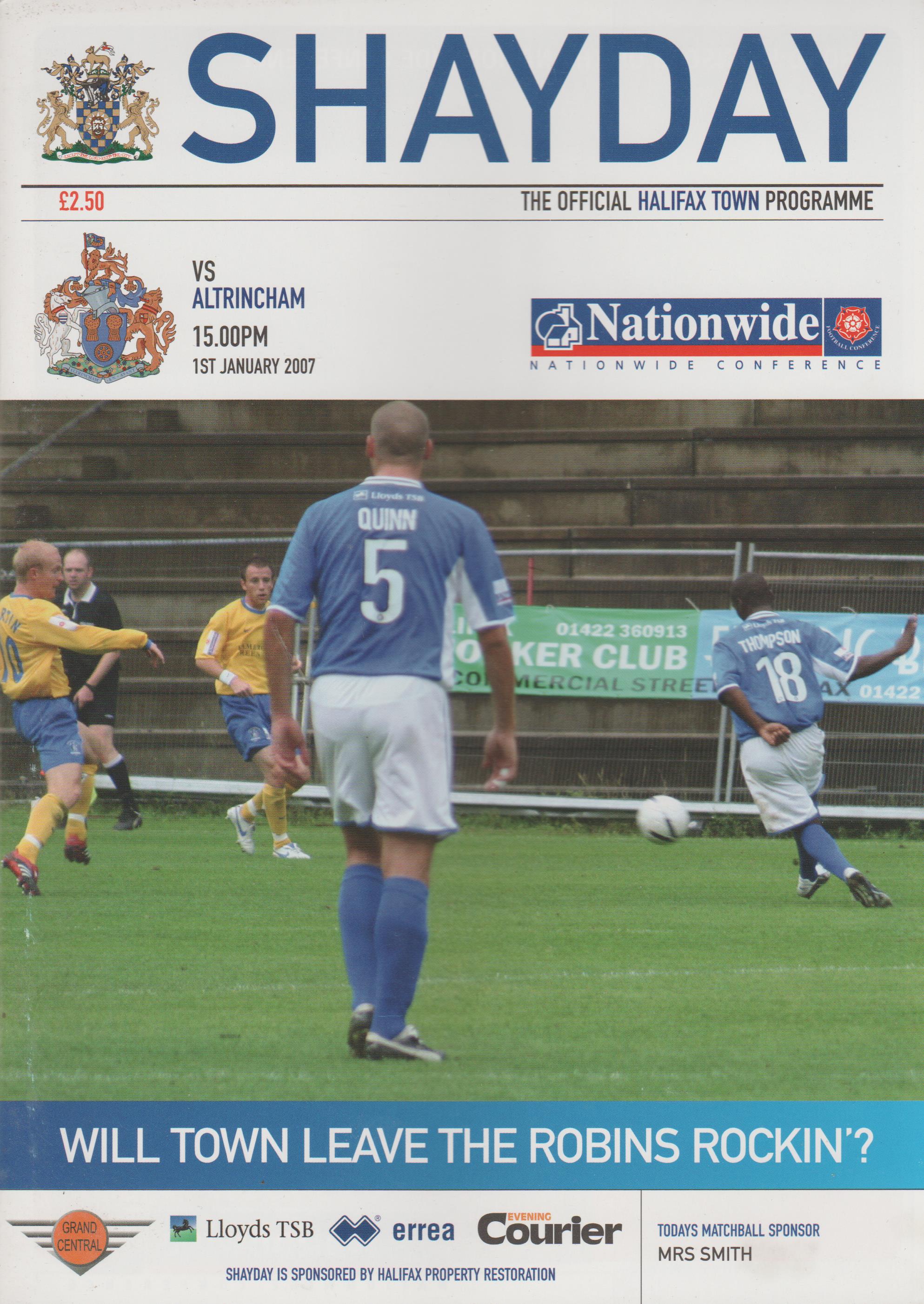 FC Halifax Town v Altrincham  01-Jan-2007