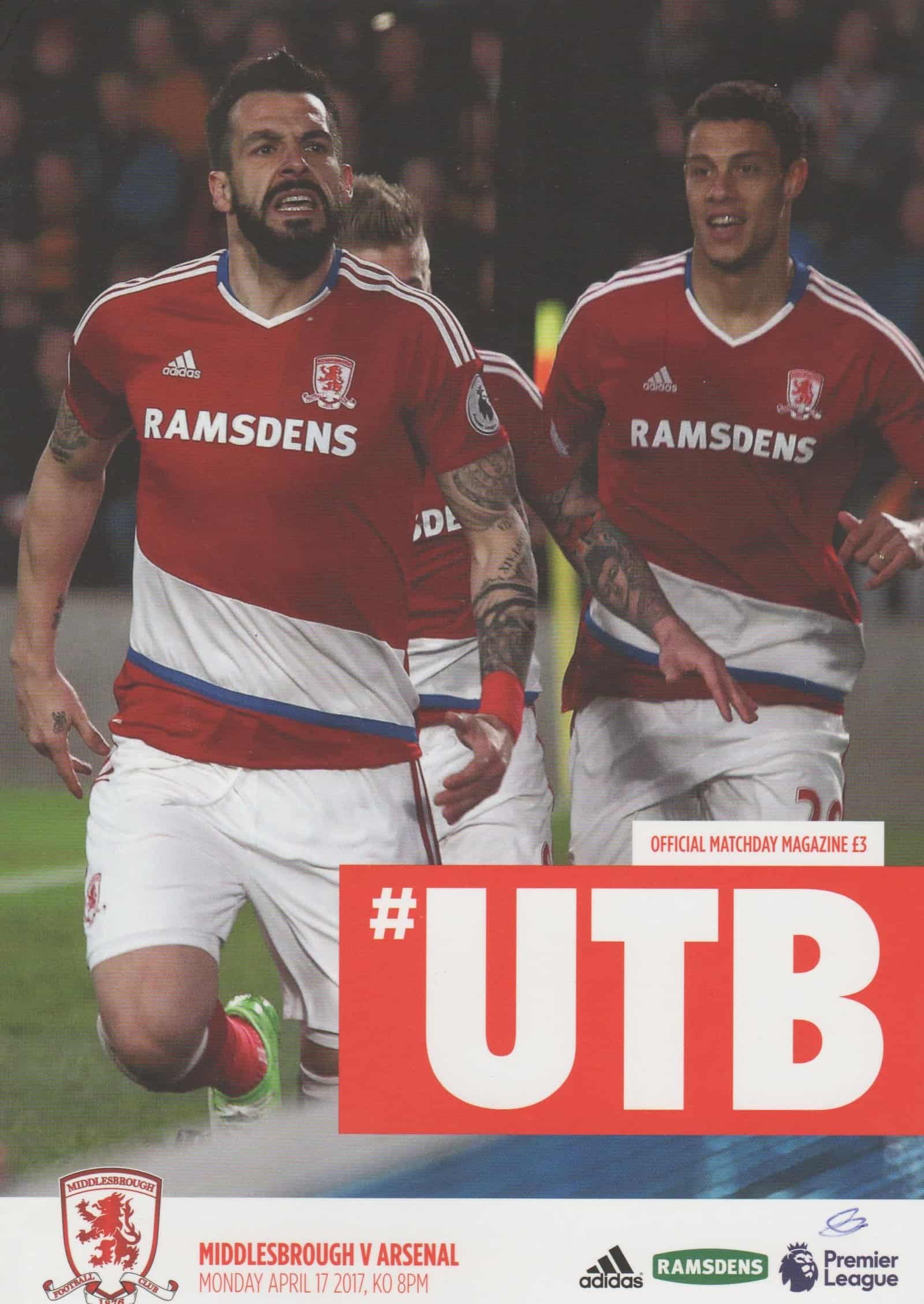 Middlesbrough v Arsenal    17-Apr-2017