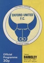 Oxford United v Barnsley  24-Mar-1981