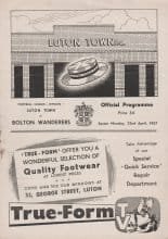 Luton Town v Bolton Wanderers 22-Apr-1957