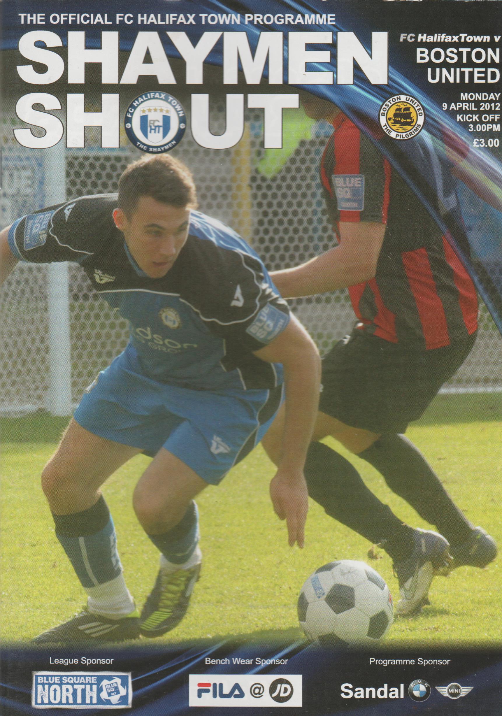 Halifax Town v Boston United  09-Apr-2012