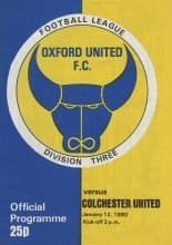 Oxford United v Colchester United 12-Jan-1980