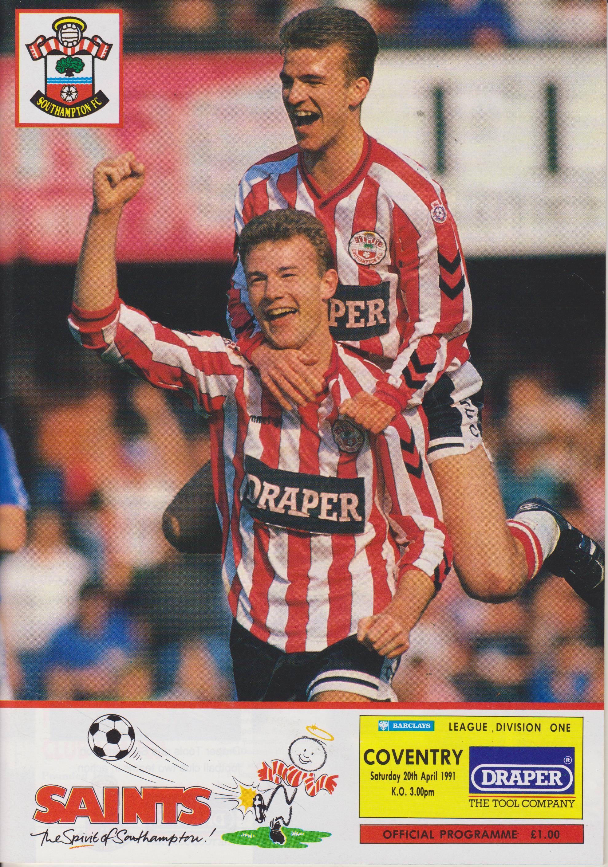 Southampton v Coventry City 20-Apr-1991