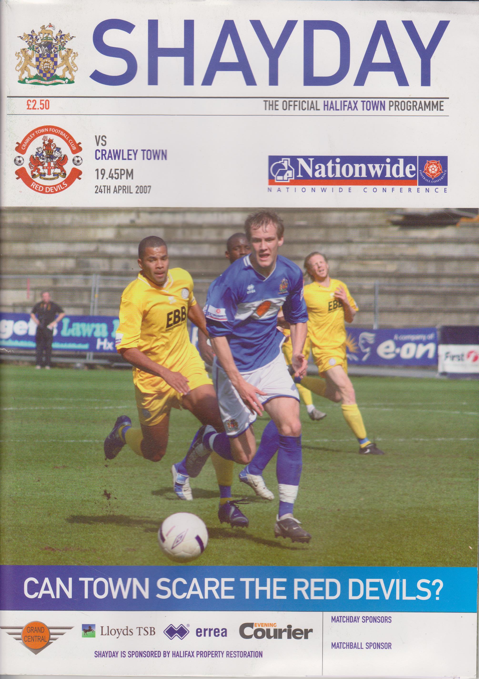 FC Halifax Town v Crawley Town  24-Apr-2007