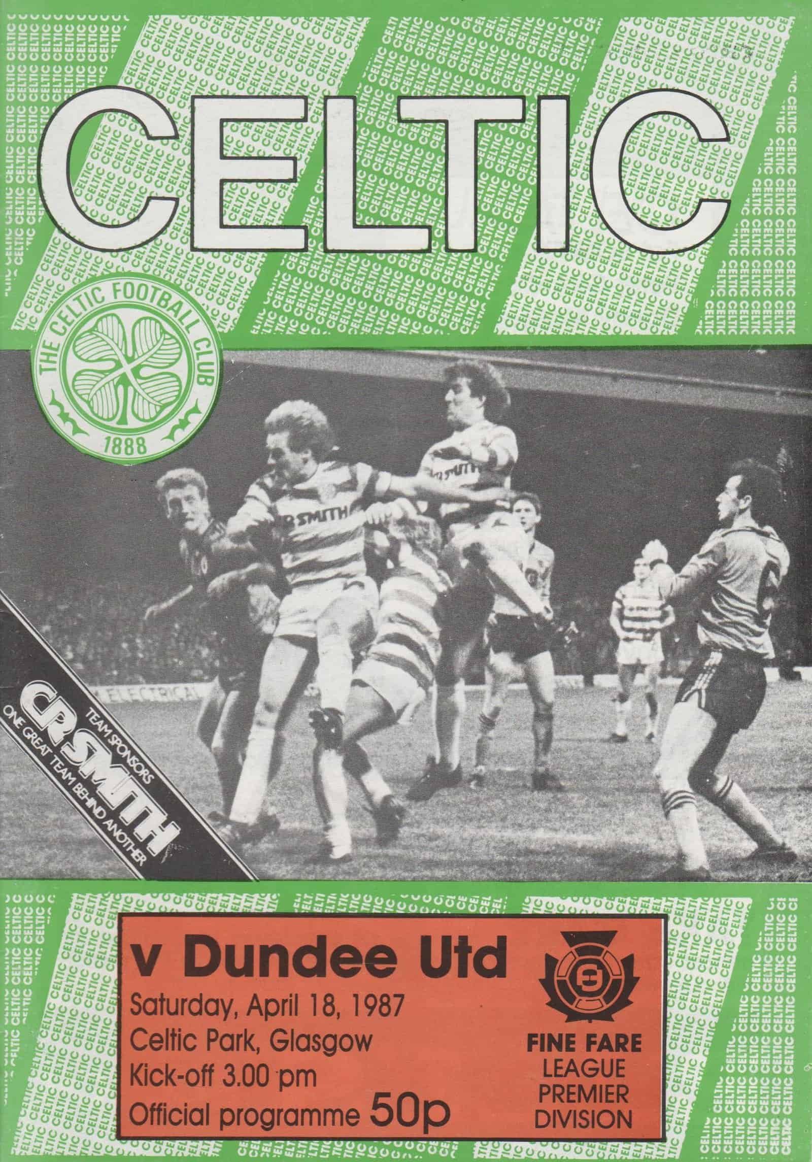 Glasgow Celtic v Dundee United  18-Apr-1987