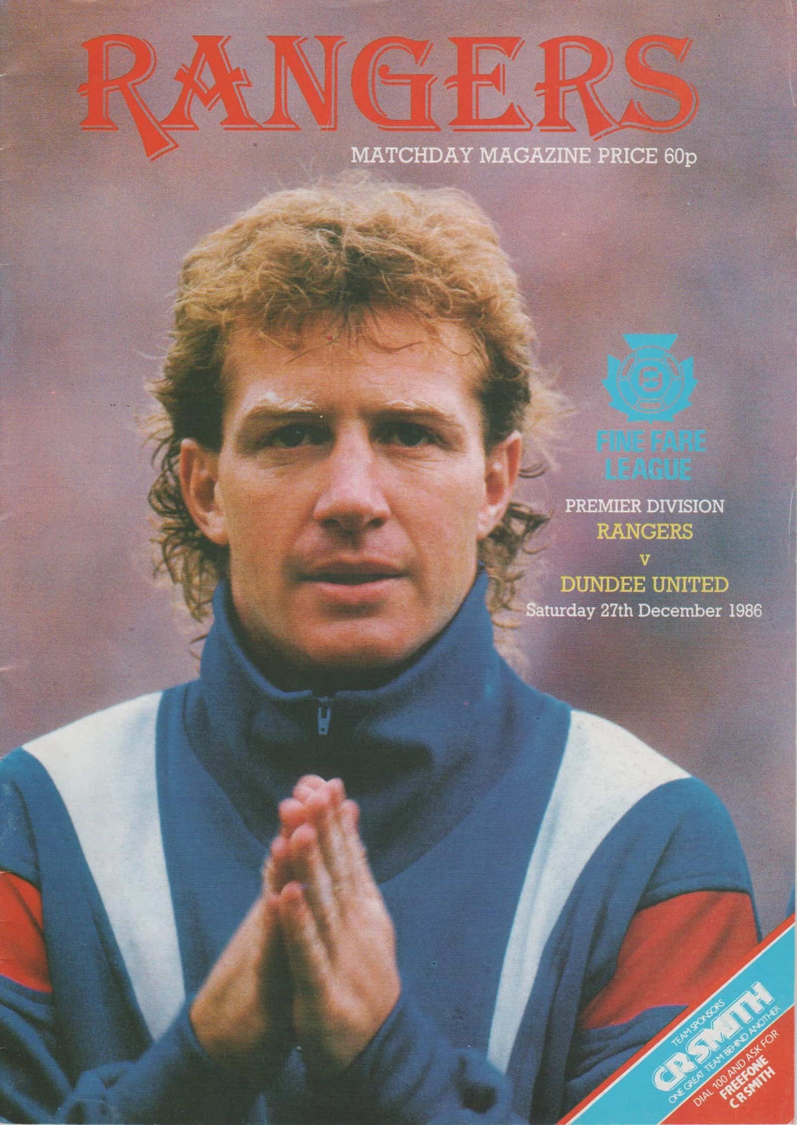 Glasgow Rangers v Dundee United 27-Dec-1986